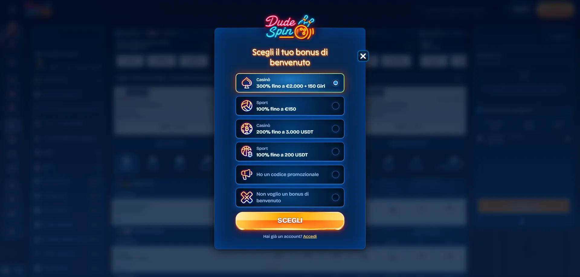 Registrazione al casin&ograve; Dudespin &mdash; procedura semplice in pochi minuti