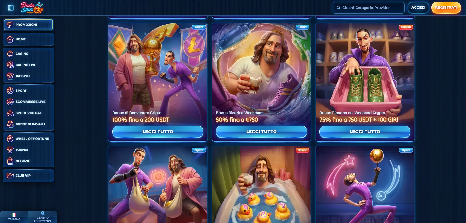 Offerta bonus benvenuto Dudespin Casino &mdash; fino a &euro;2.000 e 150 free spin